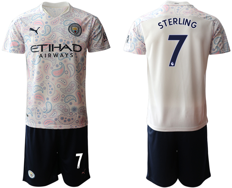 Men 2020-2021 club Manchester City away 7 white Soccer Jerseys