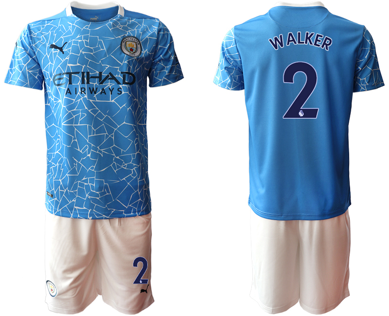 Men 2020-2021 club Manchester City home 2 blue Soccer Jerseys