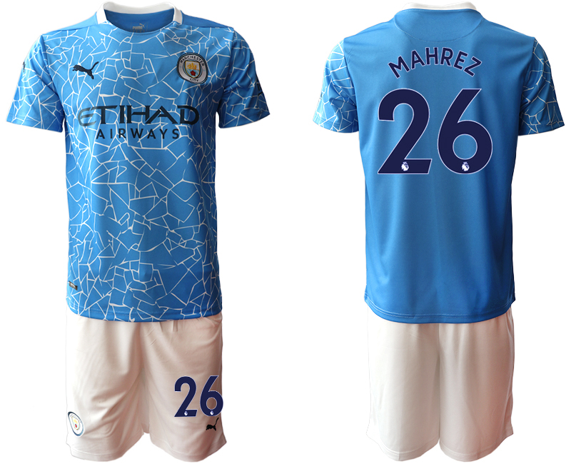 Men 2020-2021 club Manchester City home 26 blue Soccer Jerseys