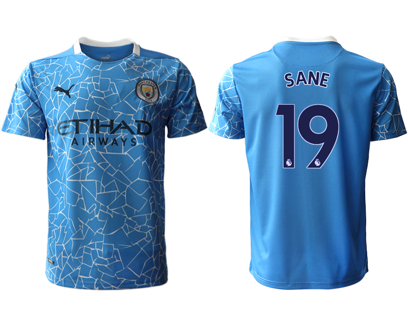 Men 2020-2021 club Manchester City home aaa version 19 blue Soccer Jerseys