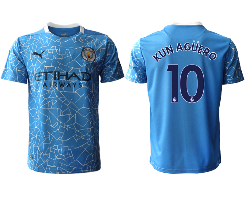 Men 2020-2021 club Manchester City home aaa version 10 blue Soccer Jerseys