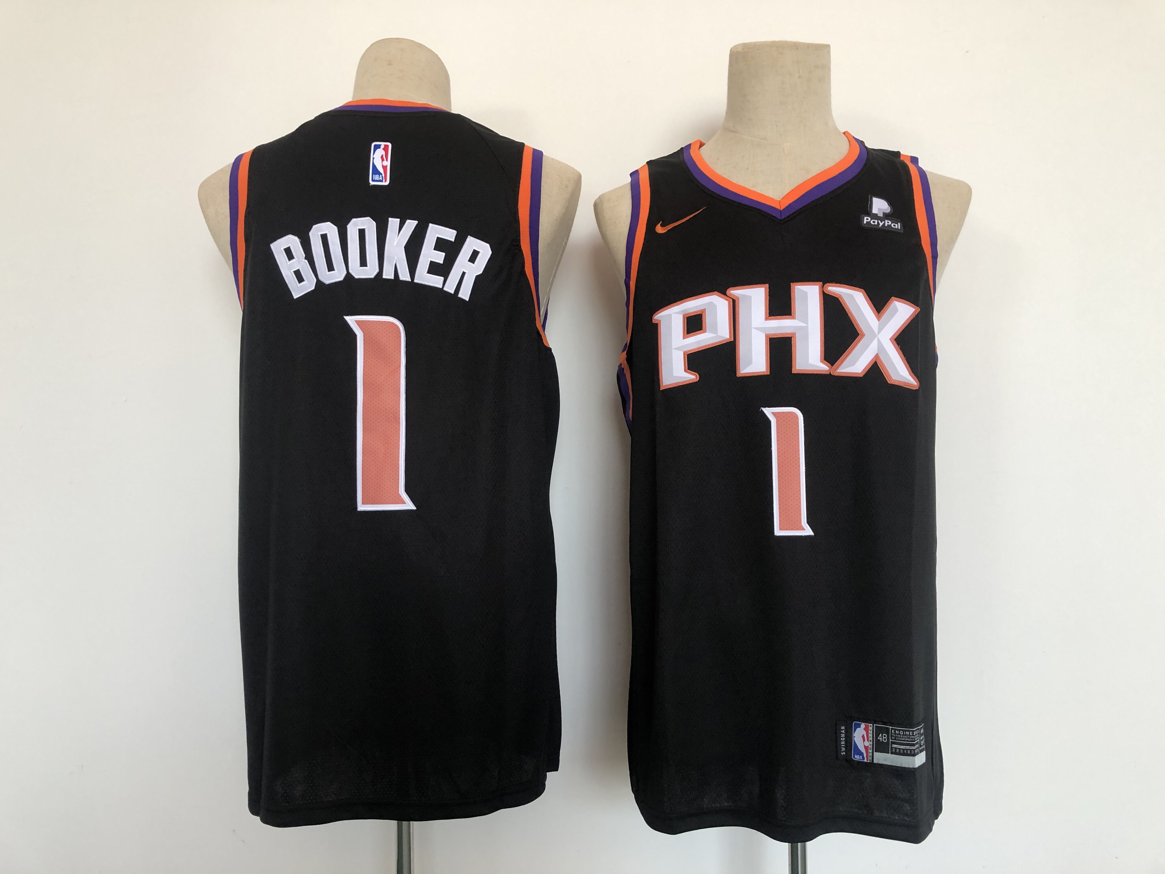 Men Phoenix Suns 1 Booker Black Game Nike 2021 NBA Jersey