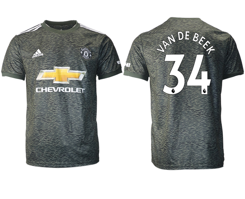 Men 2020-2021 club Manchester United away aaa version 34 black Soccer Jerseys