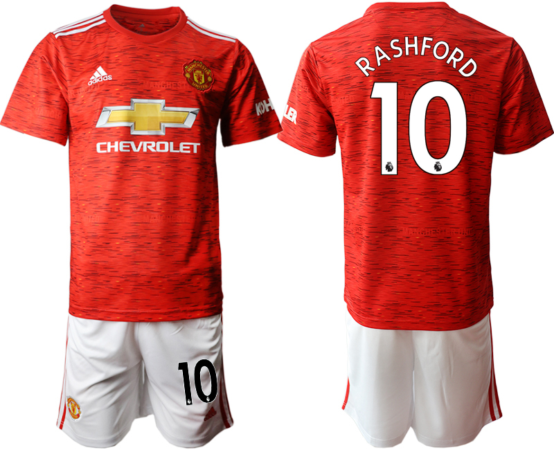 Men 2020-2021 club Manchester United home 10 red Soccer Jerseys