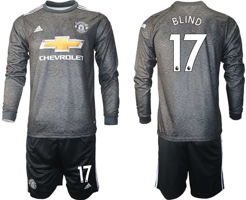 Men 2020-2021 club Manchester united away long sleeve 17 black Soccer Jerseys