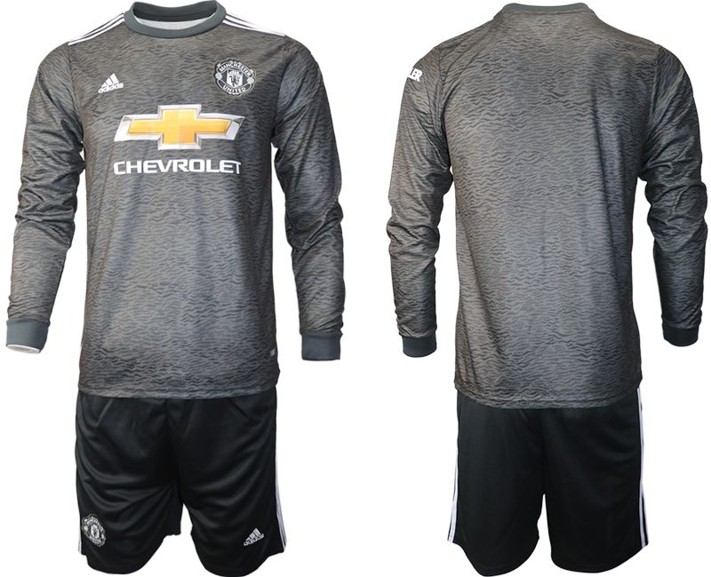 Men 2020-2021 club Manchester united away long sleeve black Soccer Jerseys