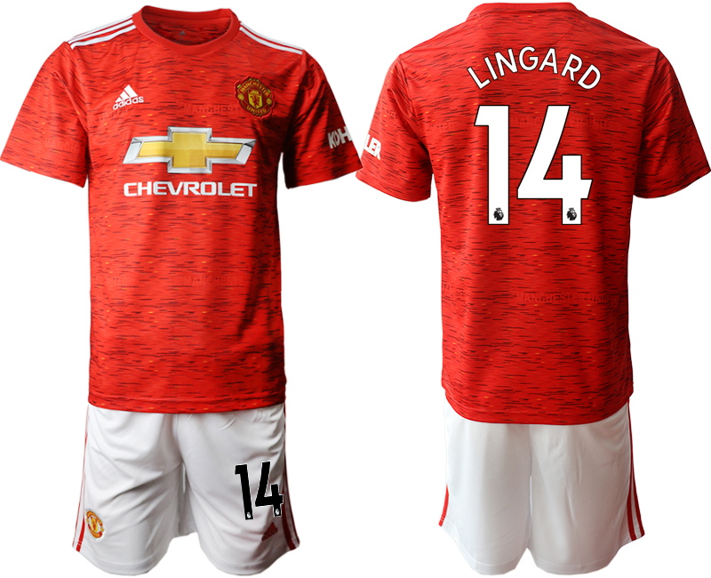 Men 2020-2021 club Manchester United home 14 red Soccer Jerseys