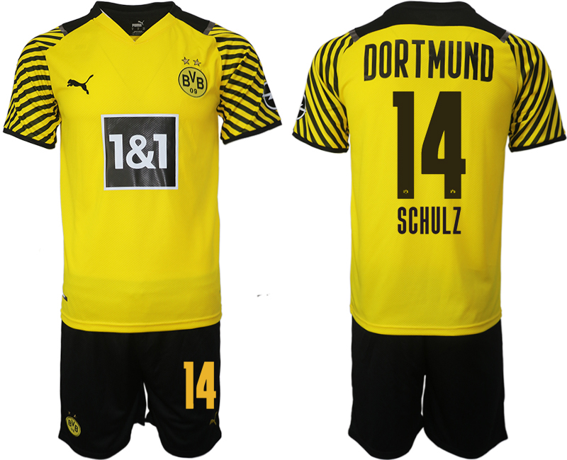 Men 2021-2022 Club Borussia Dortmund home 14 yellow Soccer Jersey