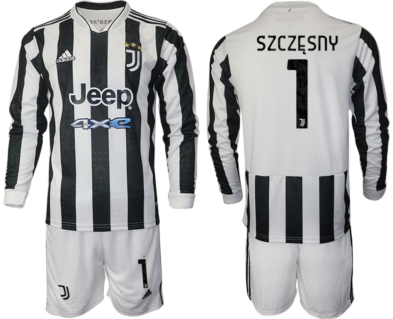 Men 2021-2022 Club Juventus home white Long Sleeve 1 Adidas Soccer Jersey