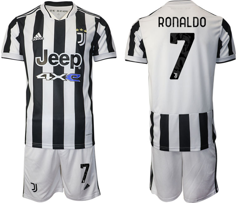 Men 2021-2022 Club Juventus home white 7 Adidas Soccer Jerseys