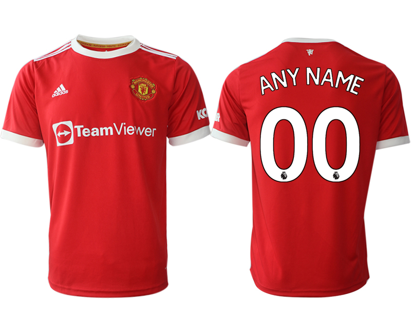 Men 2021-2022 Club Manchester United home red aaa version customized Adidas Soccer Jersey