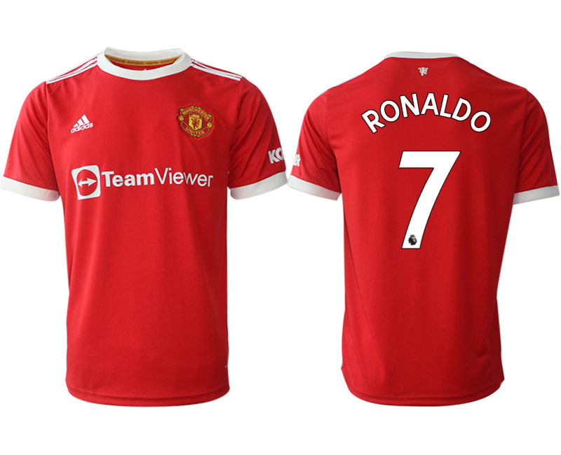 Men 2021-2022 Club Manchester United home red aaa version 7 Adidas Soccer Jerseys