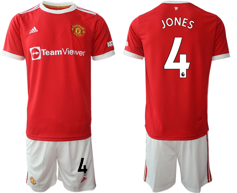 Men 2021-2022 Club Manchester United home red 4 Adidas Soccer Jersey