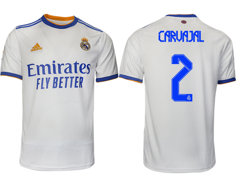 Men 2021-2022 Club Real Madrid home aaa version white 2 Soccer Jerseys