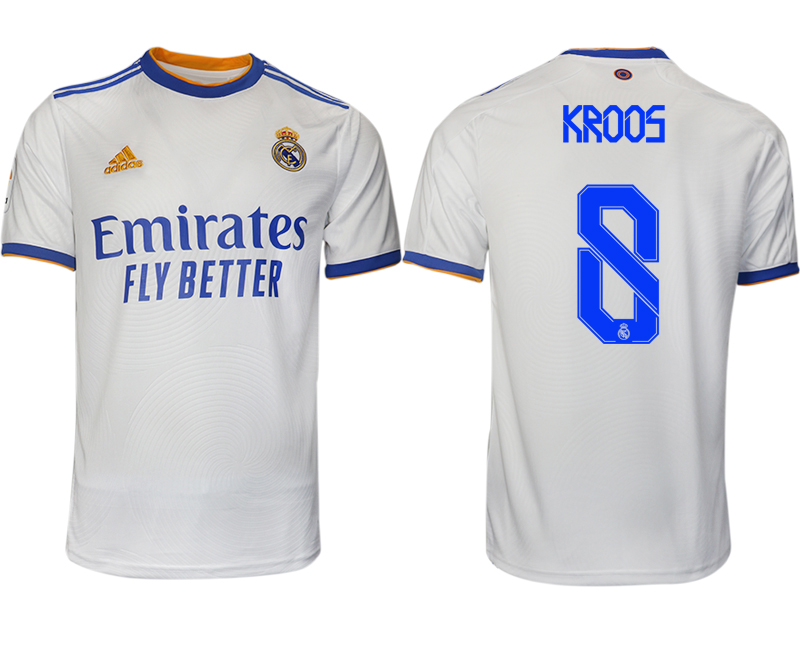 Men 2021-2022 Club Real Madrid home aaa version white 8 Soccer Jerseys