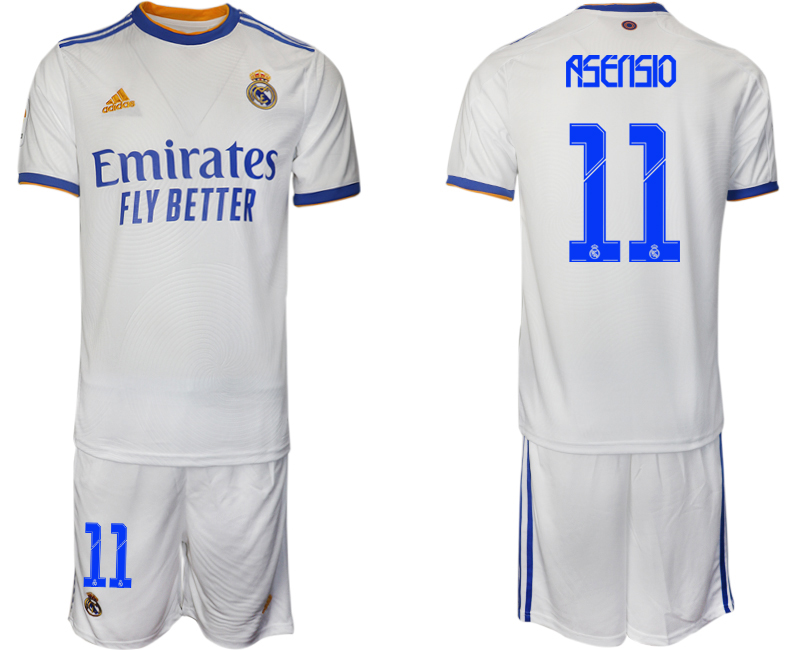 Men 2021-2022 Club Real Madrid home white 11 Soccer Jerseys