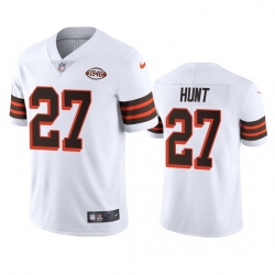 Cleveland Browns 27 Kareem Hunt Nike 1946 Collection Alternate Vapor Limited NFL Jersey White