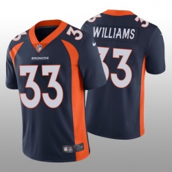 Men Nike Denver Broncos #33 Javonte Williams Navy Blue Vapor Limited Jersey