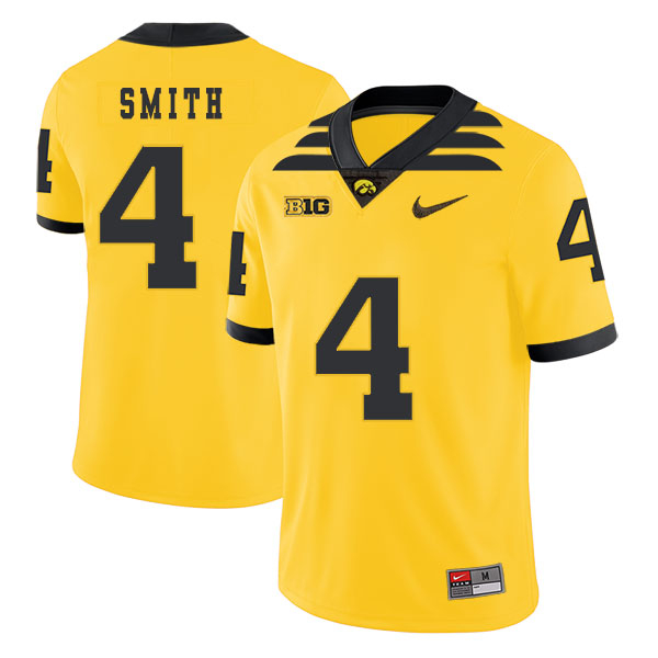 Iowa Hawkeyes 4 Tevaun Smith Yellow College Football Jersey