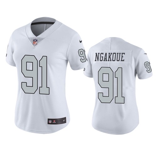 Women's Las Vegas Raiders #91 Yannick Ngakoue Color Rush Limited Jersey