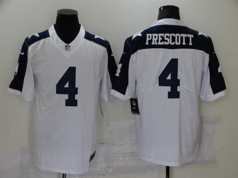 Men's Dallas Cowboys #4 Dak Prescott White Thanksgiving 2017 Vapor Untouchable Stitched NFL Nike Limited Jersey