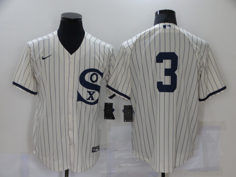 Men's Chicago White Sox #3 Harold Baines 2021 Cream Field of Dreams Cool Base Stitched Nike Jersey