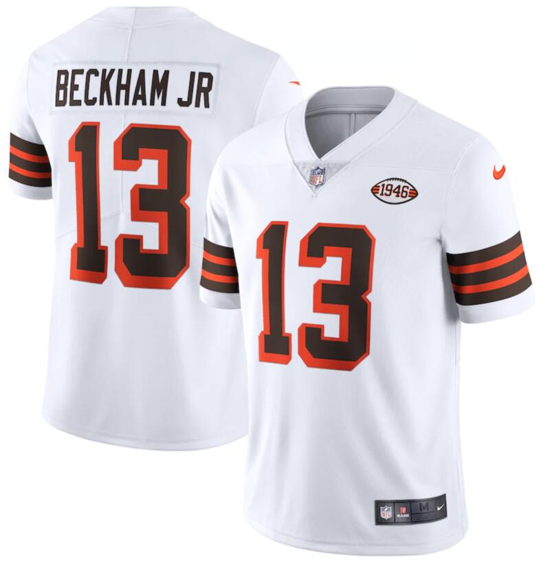 Nike Browns 13 Odell Beckham Jr. White 1946 Collection Alternate Vapor Limited Jersey