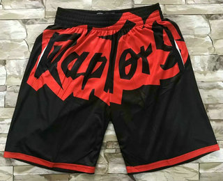 Men's Toronto Raptors Black Big Face Mitchell Ness Hardwood Classics Soul Swingman Throwback Shorts