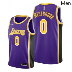 Men Lakers Russell Westbrook 2021 trade purple statement edition jersey