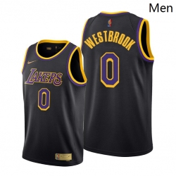 Men Lakers Russell Westbrook 2021 trade black earned edition jersey