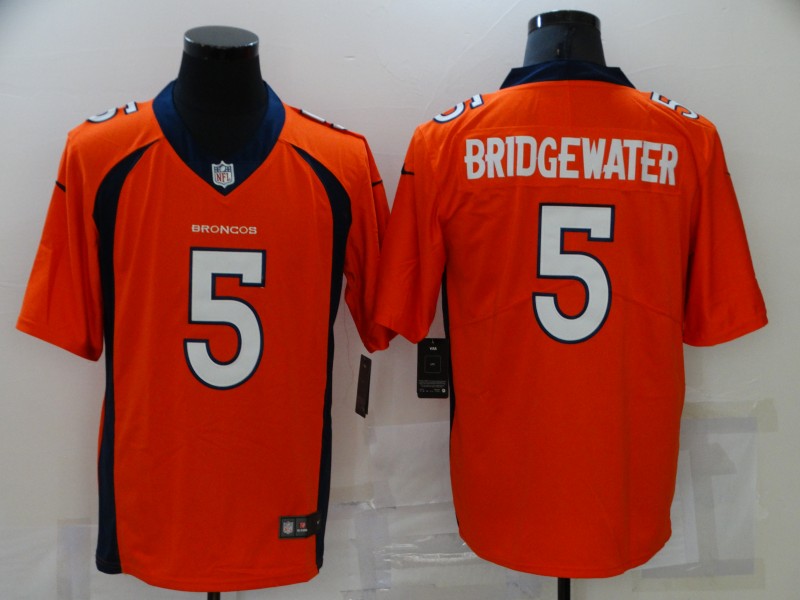 Men's Denver Broncos #5 Teddy Bridgewater Orange 2021 Vapor Untouchable Stitched NFL Nike Limited Jersey