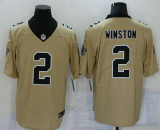 Men's New Orleans Saints #2 Jameis Winston Gold 2019 Inverted Legend Stitched NFL Nike Limited Jersey