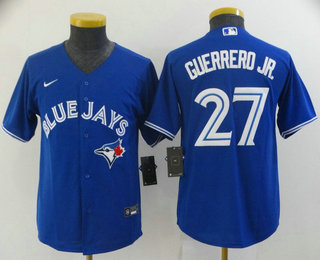 Youth Toronto Blue Jays #27 Vladimir Guerrero Jr Blue Stitched MLB Cool Base Nike Jersey