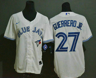 Women's Toronto Blue Jays #27 Vladimir Guerrero Jr. white stitched MLB cool base Nike jersey