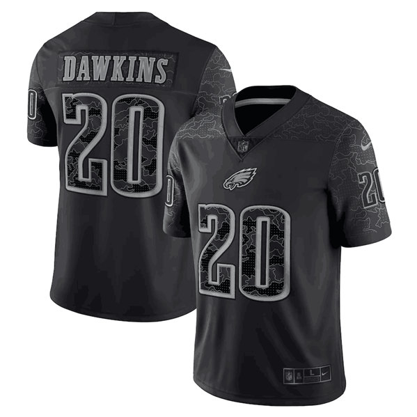 Men's Philadelphia Eagles #20 Brian Dawkins Black Reflective Limited Stitched Football Jersey