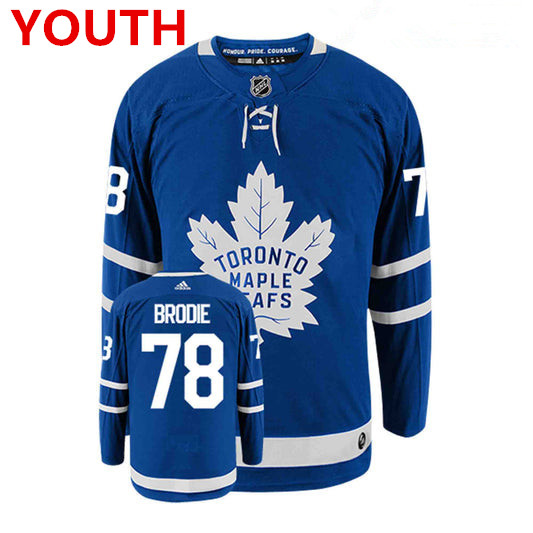 Youth Toronto Maple Leafs #78 TJ BRODIE Royal Blue Adidas Stitched NHL Jersey