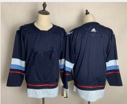 Youth Seattle Kraken Blank Navy Blue Stitched Adidas NHL Jersey