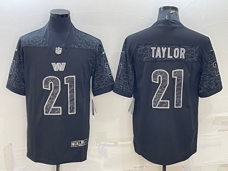 Men's Washington Commanders #21 Sean Taylor Black Reflective Limited Stitched Football Jersey