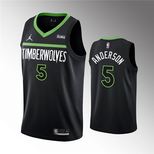 Men's Minnesota Timberwolves #5 Kyle Anderson Black Statement Edition Stitched Jersey