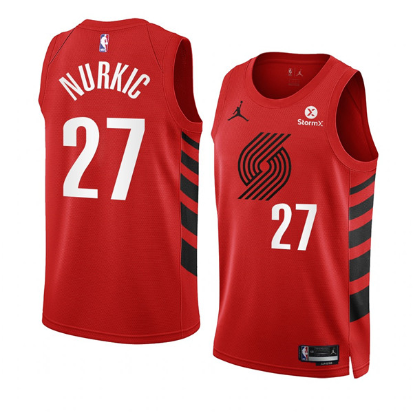 Men's Portland Trail Blazers #27 Jusuf Nurkic 2022-23 Red Statement Edition Swingman Stitched Basketball Jersey