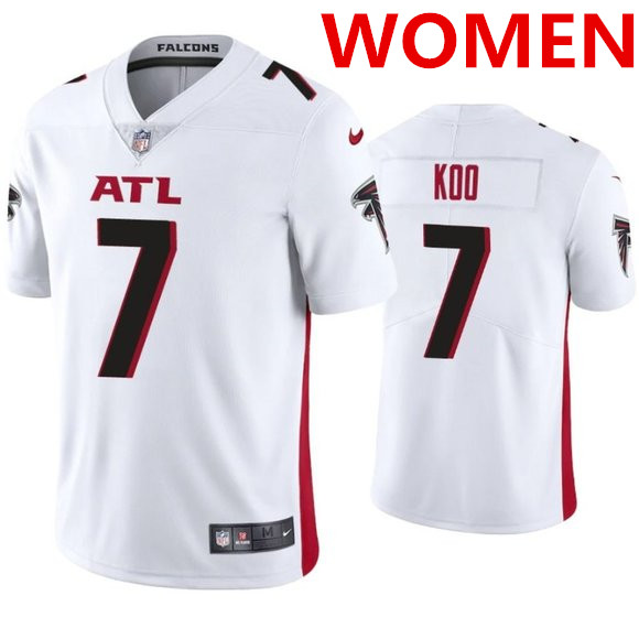 Women's Atlanta Falcons #7 Younghoe Koo New White Vapor Untouchable Limited Stitched NFL Jersey