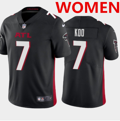 Women's Atlanta Falcons #7 Younghoe Koo New Black Vapor Untouchable Limited Stitched NFL Jersey