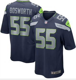 Nike Seattle Seahawks #55 Brian Bosworth Steel Blue Team Color Men's Stitched NFL Vapor Untouchable Limited Jersey