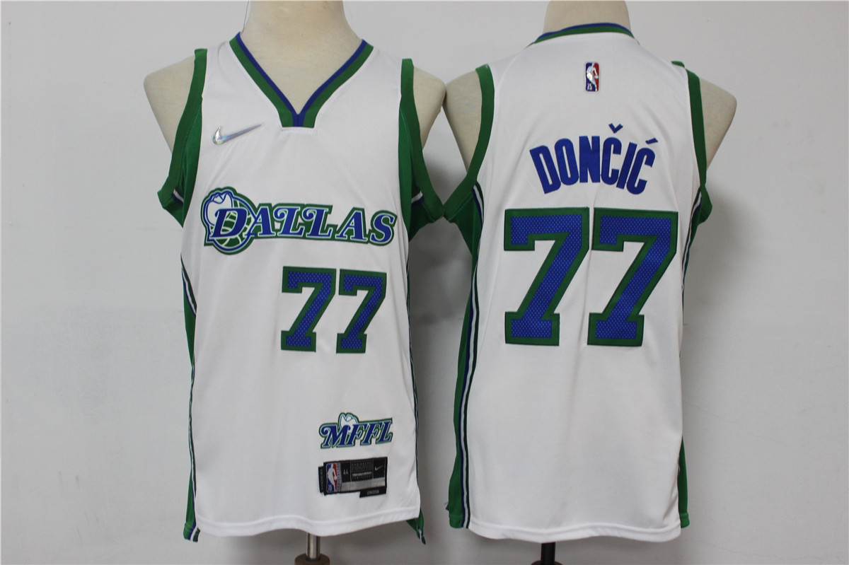 Men's Dallas Mavericks #77 Luka Doncic White Nike Diamond 2022 City Edition Swingman Stitched Jersey