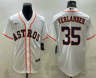 Men's Houston Astros #35 Justin Verlander White Stitched MLB Cool Base Nike Jersey