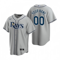 Youth All Size Tampa Bay Rays Custom Nike Gray 2020 Stitched MLB Cool Base Road Jersey