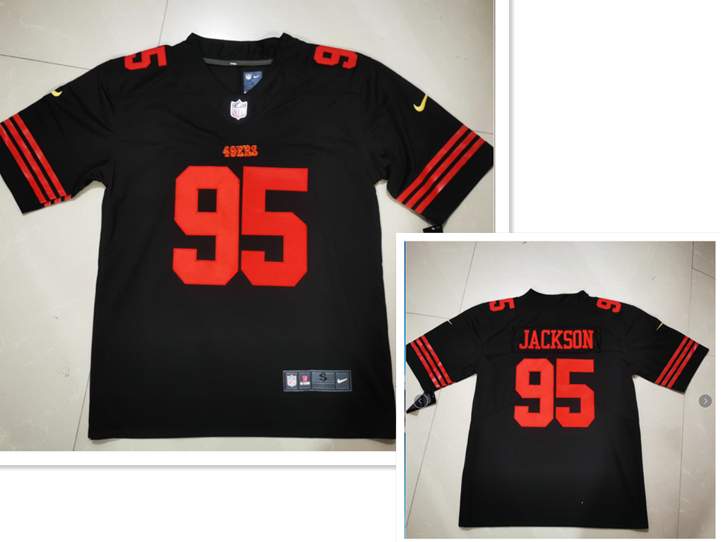 Men's San Francisco 49ers #95 Drake Jackson 2022 Black Vapor Untouchable Stitched Jersey