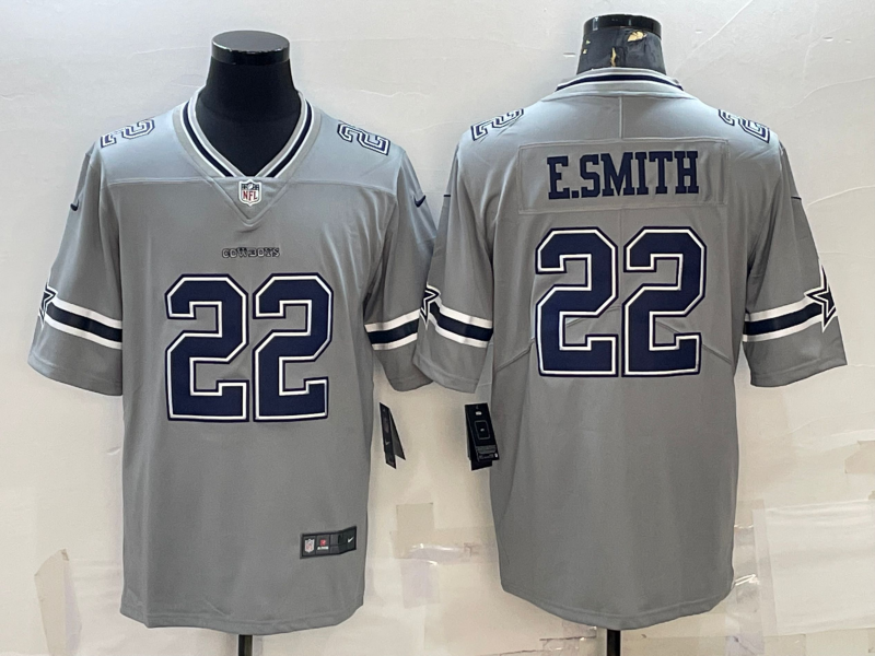 Men's Dallas Cowboys #22 Emmitt Smith Grey 2020 Inverted Legend Stitched NFL Nike Limited Jersey