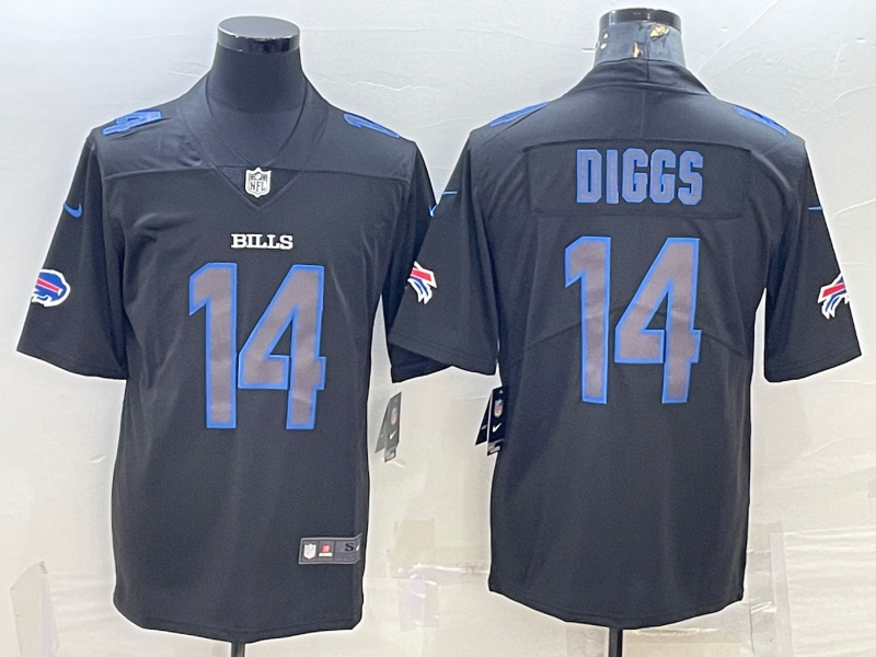 Men's Buffalo Bills #14 Stefon Diggs Black 2022 Fashion Impact Black Color Rush Stitched Nike Limited Jersey