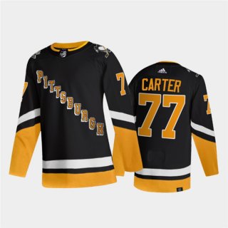 Men's Pittsburgh Penguins #77 Jeff Carter Black 2021-2022 Stitched Jersey